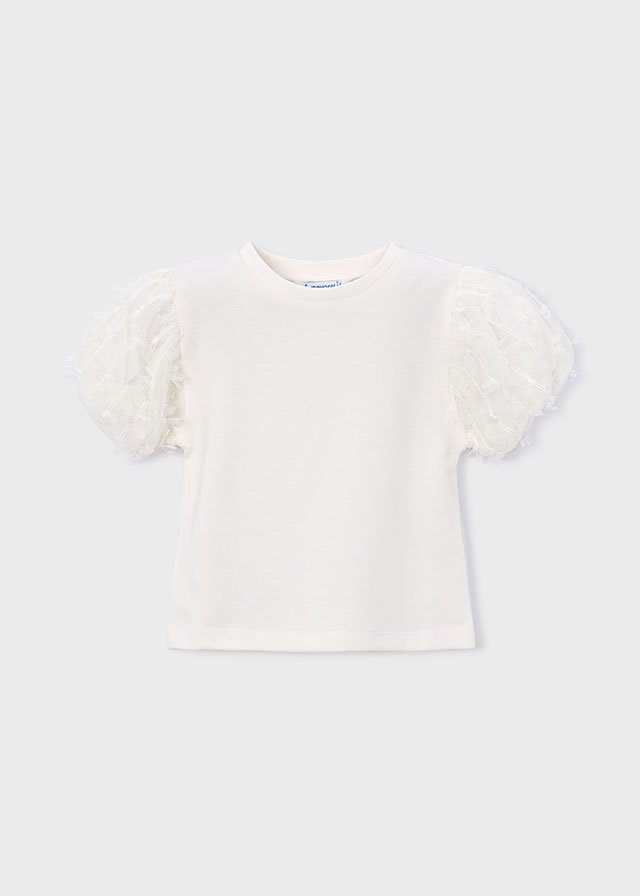 Camiseta m/c tul fantasia · Crudo