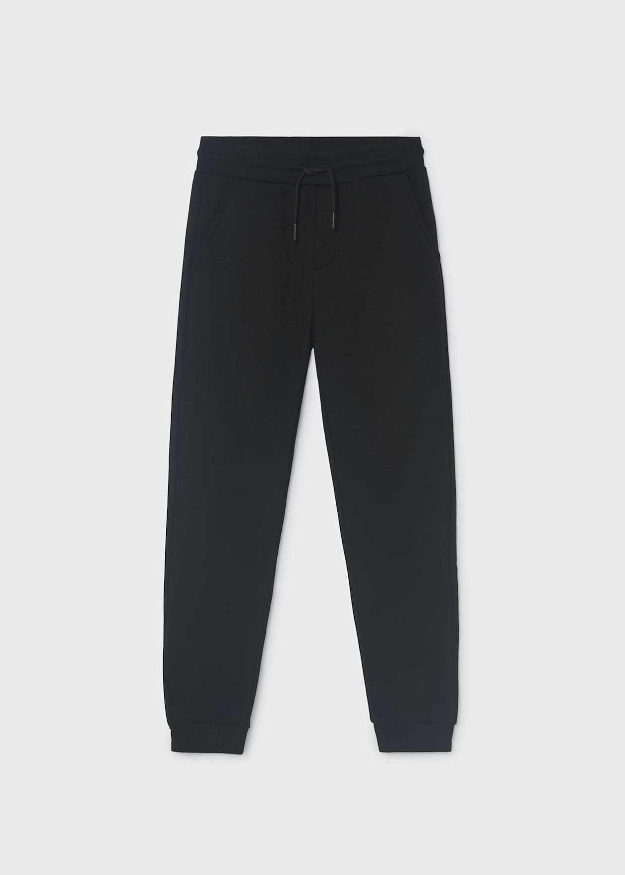 Pantalon felpa basico puños Negro