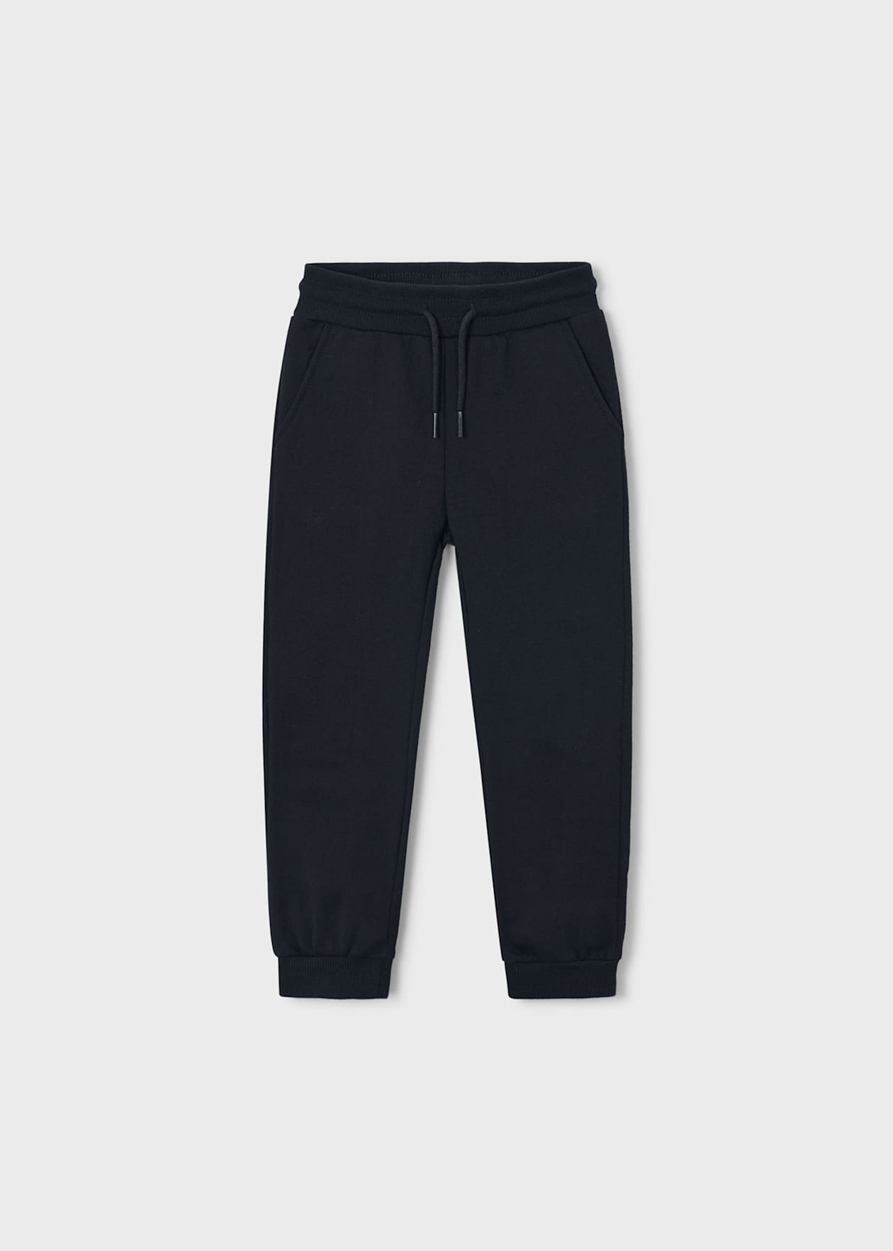 Pantalon felpa basico puños Negro