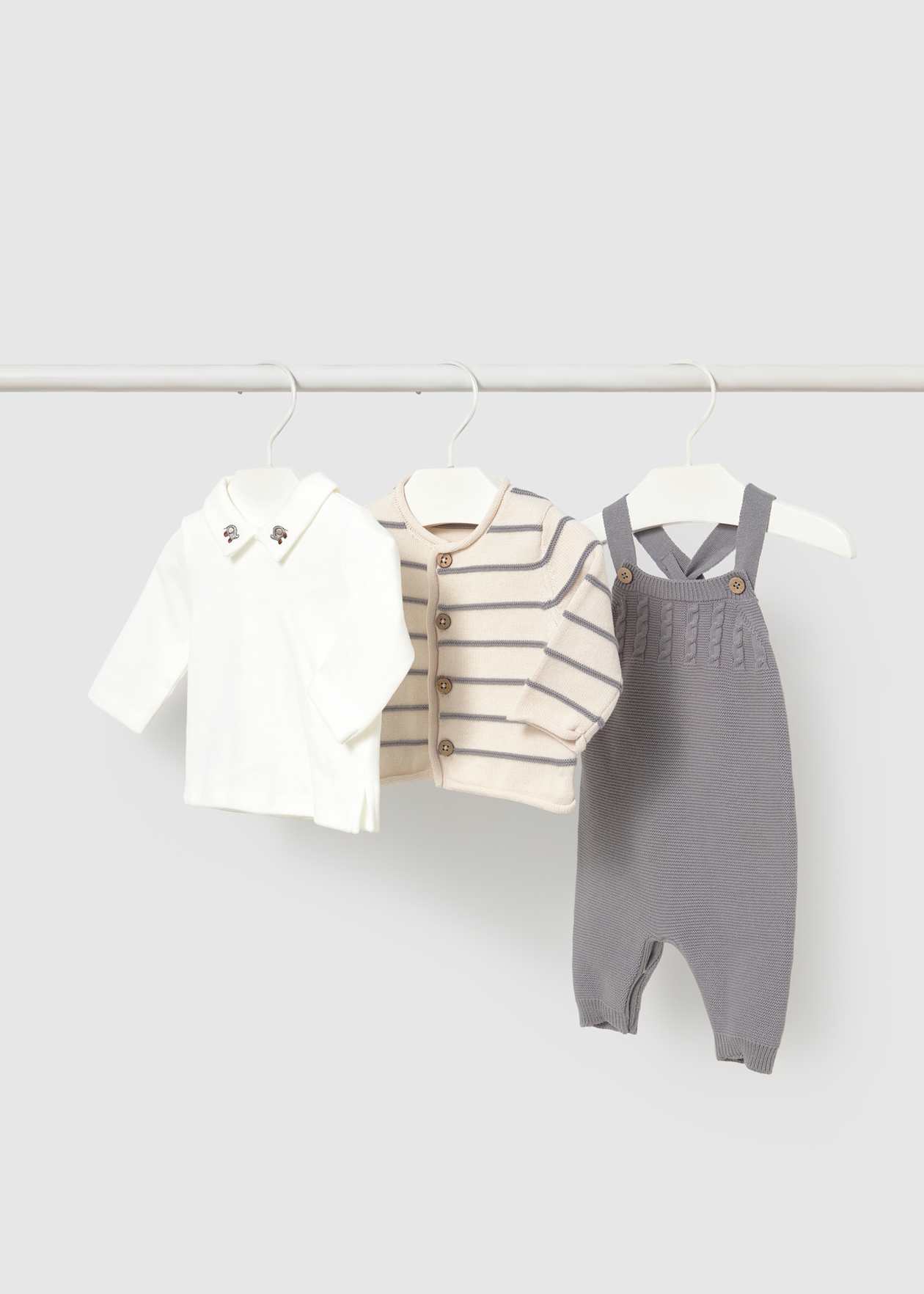 Conj. peto tricot Ceniza