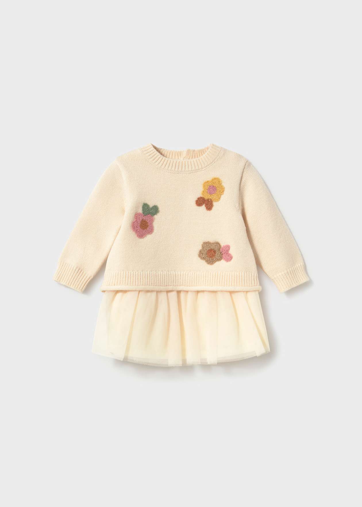 Vestido tricot tul Cream