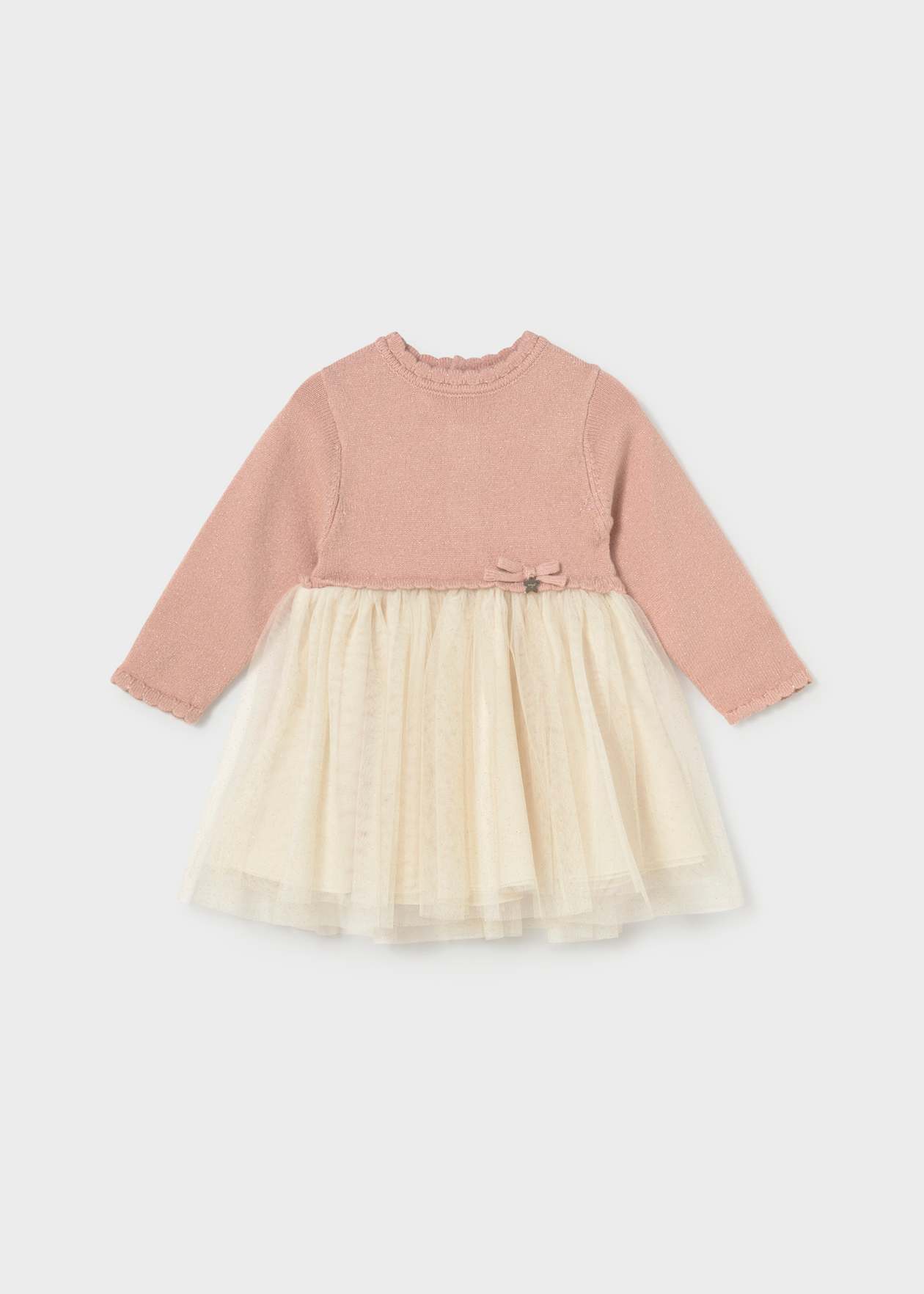 Vestido combinado tricot y tul Petisui