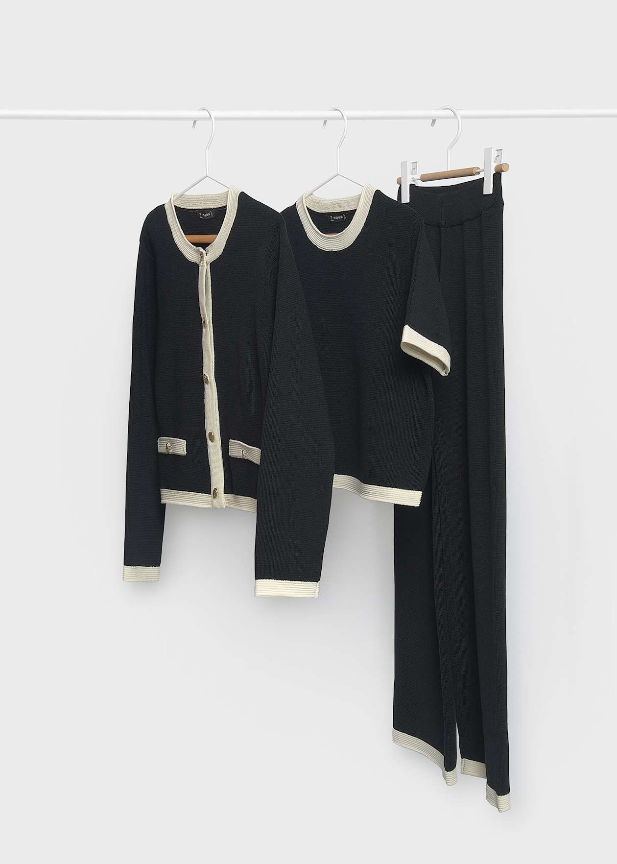 Conj. pantalon twin set Negro