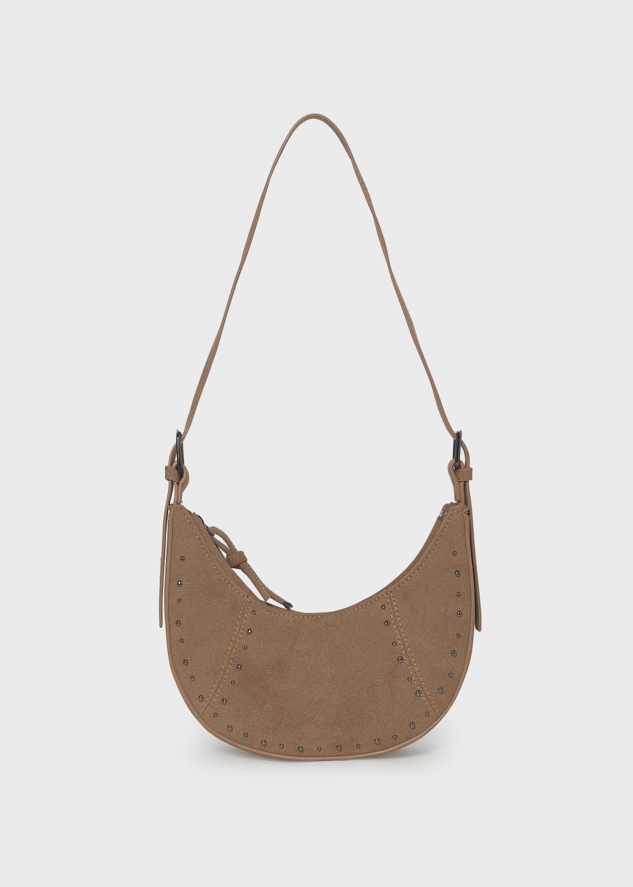 Bolso suede media luna Caramelo